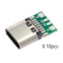 cablecc 10set DIY 4pin USB 2.0 Type C Female Socket Connector - SMT Type with PC Board, Housing & 3.0mm SR