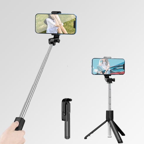 Tengsun 28" 360Rotation Phone Tripod & Selfie Stick Travel Tripod for iPhone Selfies, with Phone Holder Selfie Stick
