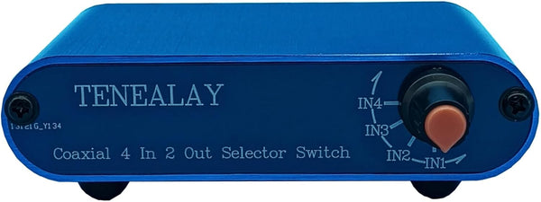 MUSYSHOW 4x2 SPDIF Coaxial Audio Switch Box - 4 Input 2 Output Digital
