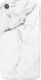 iPhone 8 Case, iPhone 7 Case, iPhone SE Case, Slim Fit Soft TPU Full-Body Protective Cover, White Grey Marble