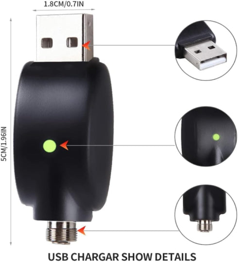Yacusum 2Pieces USB Thread Cable,USB Smart Charger Cable, Overcharge Protection Adapter with LED Indicator Adapter