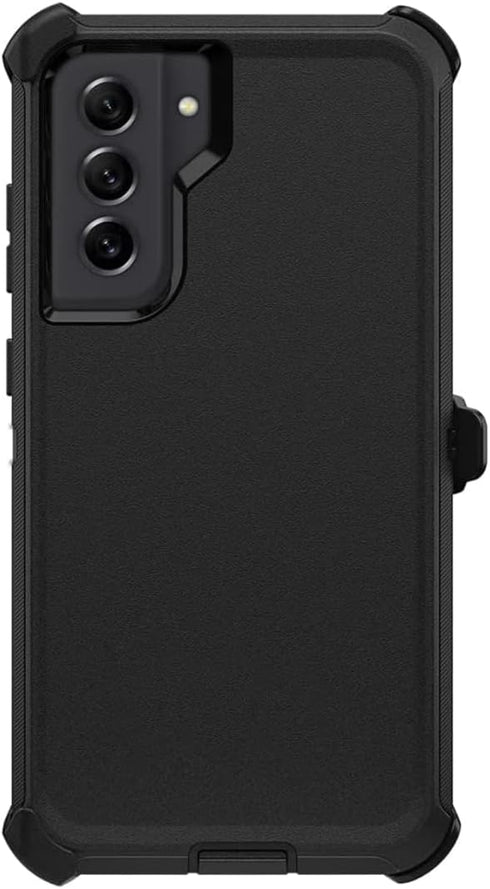 DEFENDER Case for Samsung Galaxy S21 FE 5G - Black, with Holster Belt Clip Defense
