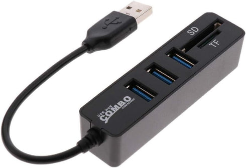 AkoMatial Portable High Speed Multifunction 3 Ports USB 2.0 SD/TF Card Reader Hub