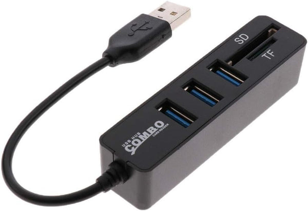 AkoMatial Portable High Speed Multifunction 3 Ports USB 2.0 SD/TF Card Reader Hub
