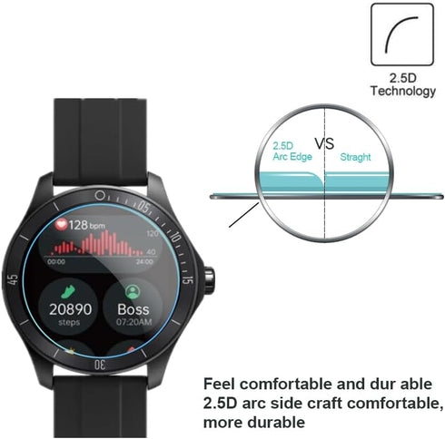 Screen Protector for IDW18 Fitness Smart Watch, 9H Tempered Glass Protective Film Compatible with Quican IDW18 / TOOBUR