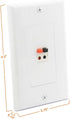 Premium Speaker Wall Plate, Spring Loaded Audio Wall Plate for Home Theater Wall Mount Speakers, 5 Pack White