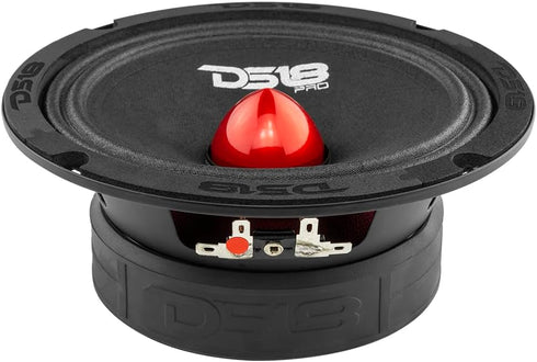 DS18 PRO-GM6.4B Midrange Loudspeaker 6.5" Red Aluminum Bullet, 480W Max, 4 Ohms, Premium Quality Audio Speaker