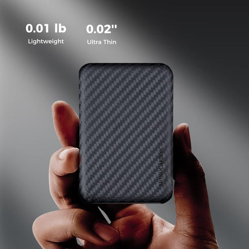 MONOCARBON MagSafe Battery Pack Case for iPhone 15 Pro Max, Carbon-Fiber Portable Charger Case for iPhone 14, 13, 12,