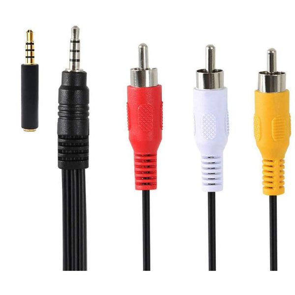 Padarsey 3.5mm to RCA AV Camcorder Video Cable, 1.5m Stereo Audio Video AUX for Smartphones and Speakers
