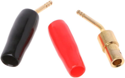 Hisocute 4 Pcs Wire Pin Plug Banana Plugs Speaker Screw Lock Cable Connectors Banana Cable Connector Plug Screw Solder