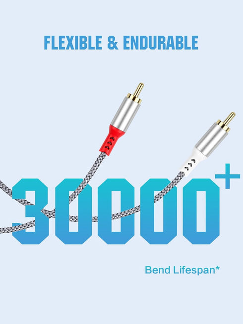 gudxfj 2 Pack 2RCA 2RCA 2 6.6Ft to Cable RCA Male Hi-Fi Systems Audio Stereo Subwoofer Cable Nylon-Braided Auxiliary