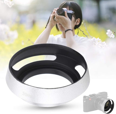 2Pcs Aluminium Alloy 39mm Lens Hood for Leica Camera, Silver