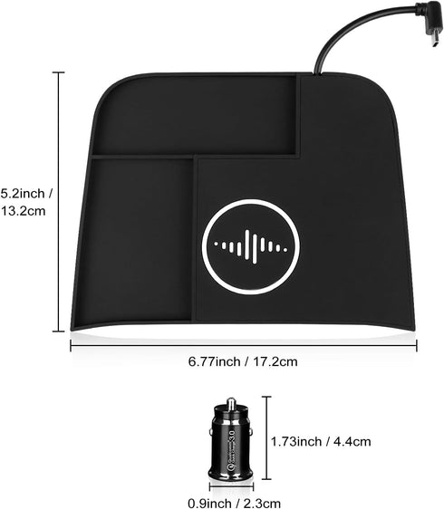 Wireless Phone Charging Pad for Chevrolet Equinox 2018-2023, Silicone Material, Dual Charging Ports, 15W Adapter