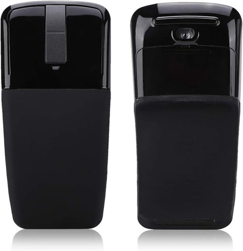 Travel Wireless Mouse, Thin Portable Folding Optical Mouse with Receiver for Computer