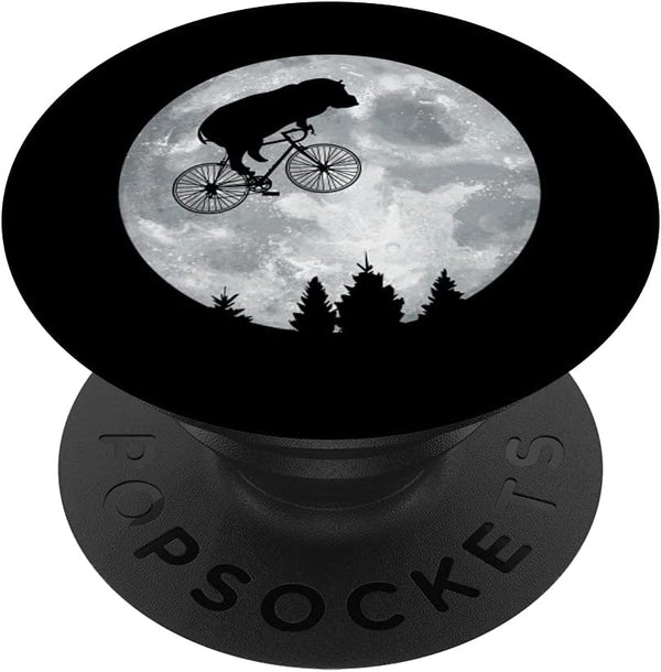 HIPPO Riding Moon Bike Halloween Lunar Cycling PopSockets Swappable PopGrip