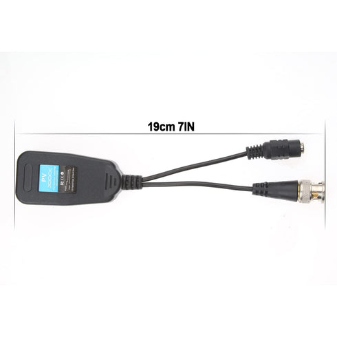 Passive Video Balun Connectors, 11 Pairs with Power Connector for CCTV Security Camera System