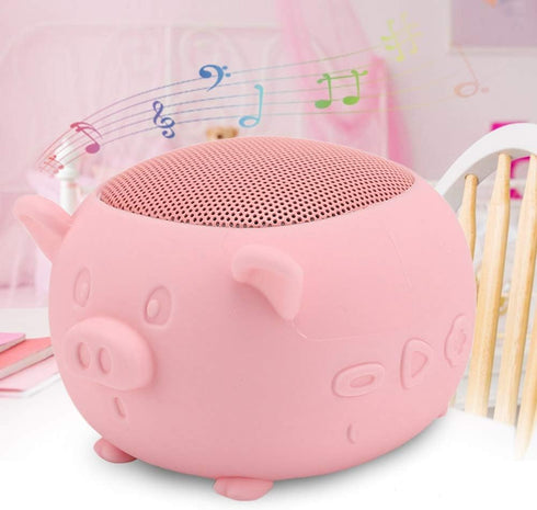 Socobeta Portable Lovely Pig Wireless Bluetooth 5.0 Speaker with Built-in Mic for Home/Travel (Pink)