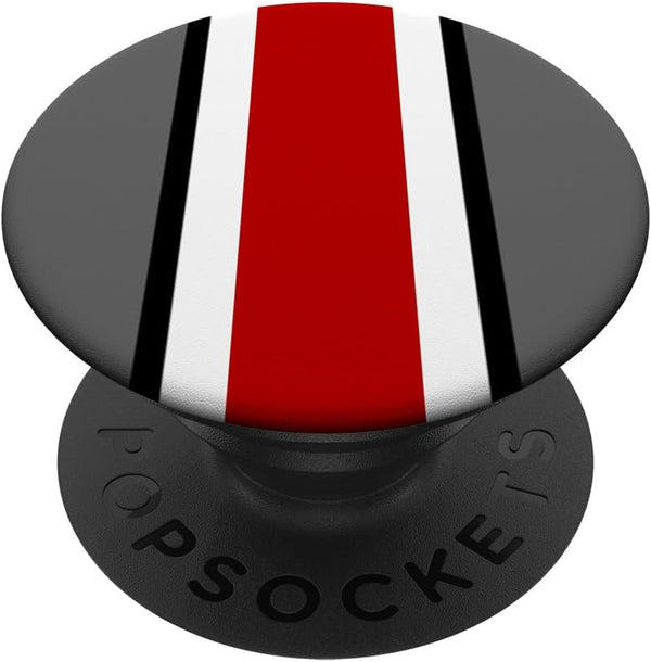 Ohio Home State Pride Red and Gray Striped PopSockets Standard Grip