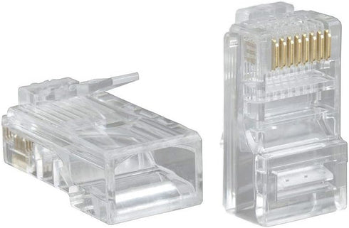 Cmple Cat5e Connectors RJ45 Modular Plugs - 100 Pack for Solid Network Ethernet Cable