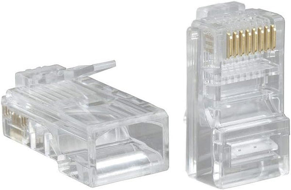 Cmple Cat5e Connectors RJ45 Modular Plugs - 100 Pack for Solid Network Ethernet Cable