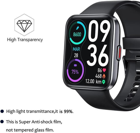 6 Pack ID208 Plus 1.8" Screen Protector Film Compatible with ENOMIR Smartwatch ID208Plus, Anti-Scratch Foils
