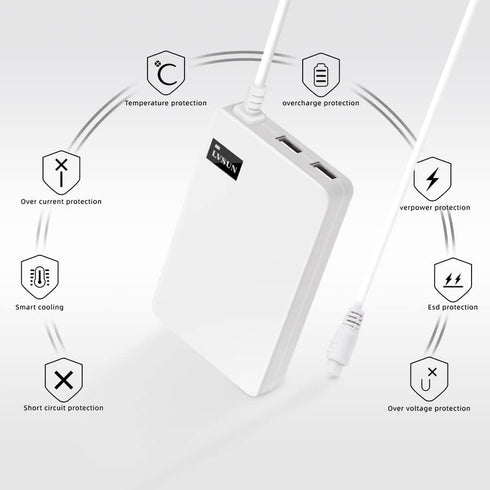 Universal Laptop Charger 90W 65W 45W with 12 Tips for HP, Acer, Lenovo, Dell, Samsung, Sony, IBM, Fujitsu, White