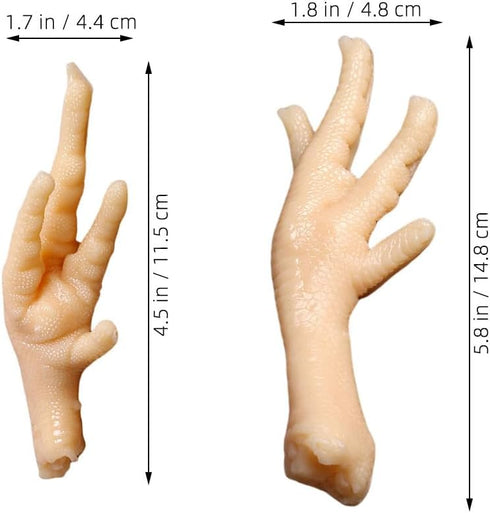 2 5.82X1.88X1.18 Inch Kisangel Realistic Chicken Feet Model Pcs Faux Food Display Props for Photography Kitchen Decor