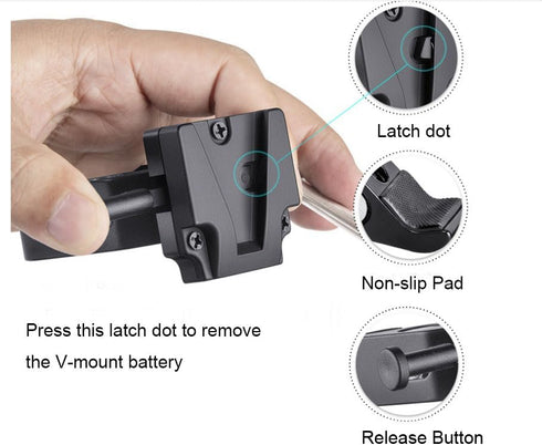 LSYRIA V Mount Battery Clamp Mount, V Mount Tripod Battery Plate with Crab-Shaped Quick Release Clamp Compatible