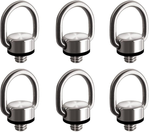 6Pack Camera D Ring Screw 1/4"-20 Camera Carabiner Clip Mount Hinged Holder