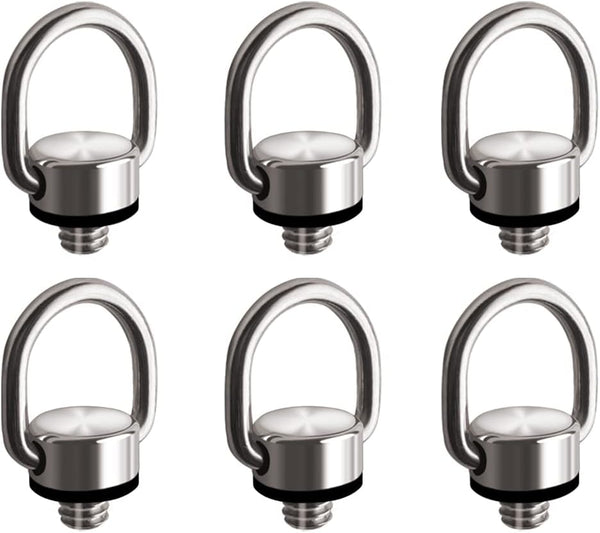 6Pack Camera D Ring Screw 1/4"-20 Camera Carabiner Clip Mount Hinged Holder