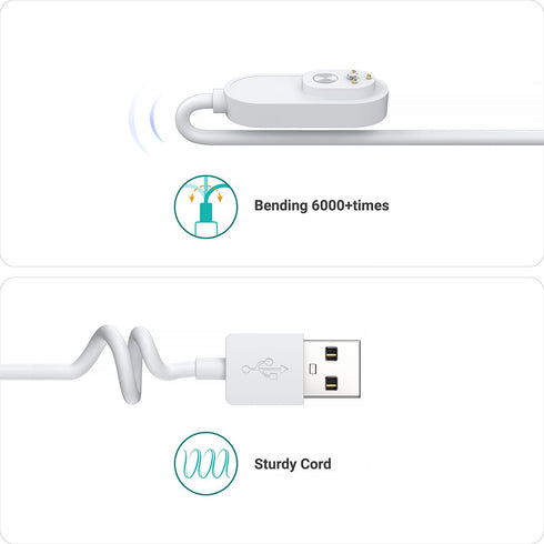 TUSITA 10-ft. Indoor Magnetic Charging Cable Compatible with Arlo Ultra 1 2, Pro 3 4 5 2K - 3M, White
