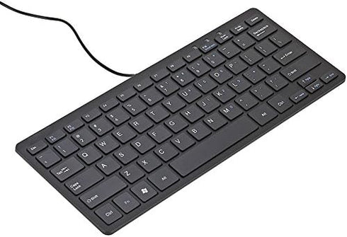 iKKEGOL USB Mini Slim Wired 78 Key Small Super Thin Compact Keyboard for Desktop Laptop PC Win 7 Mac (Black)