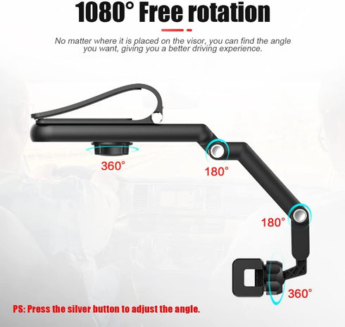 Car Cell Phone Holder, 360° Rotatable Mount Clip for Sun Visor, Universal for iPhone 13/12 Pro, Pro Max, XS, Samsung,