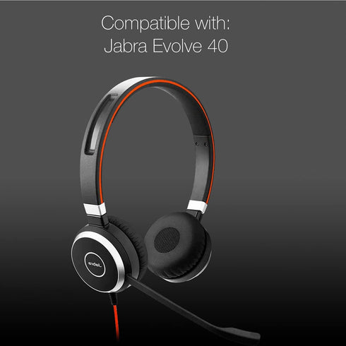Global Teck Cushions for Jabra Evolve 20, 30, 40, 65 Headsets, Leather Replacement Kit #GTW 6600-02