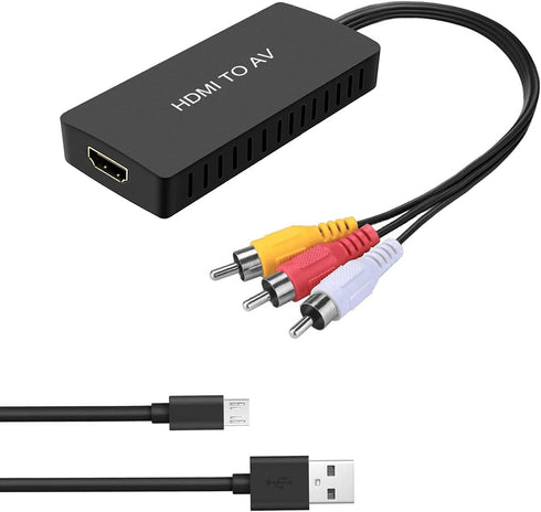 RuiPuo HDMI to AV Converter HDMI to Video Audio Adapter Supports PAL/NTSC Compatible