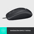 Logitech M100 Corded Mouse, Wired USB Mouse for Computers and Laptops, Black, for Right or Left Hand Use