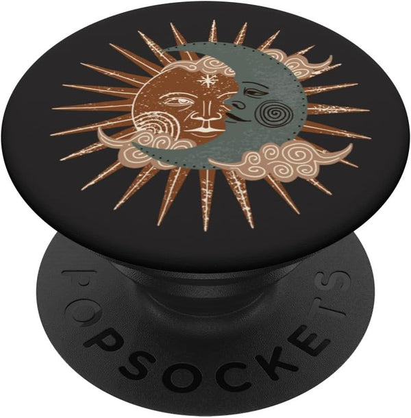 Sun and Moon Illustration Astrology PopSockets Standard PopGrip
