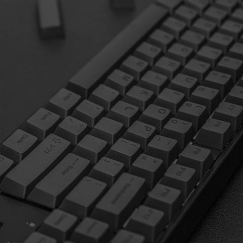 PBT Keycaps 60 Percent - Black 142 Keys Keycap Set Cherry Profile DYE-Sub for 60/61/65/68/75/98 Mechanical Keyboards