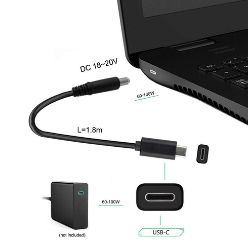 JSER Type C USB-C Input to 20V DC 5.5 2.1mm Power PD Charge Cable for Laptop Notebook