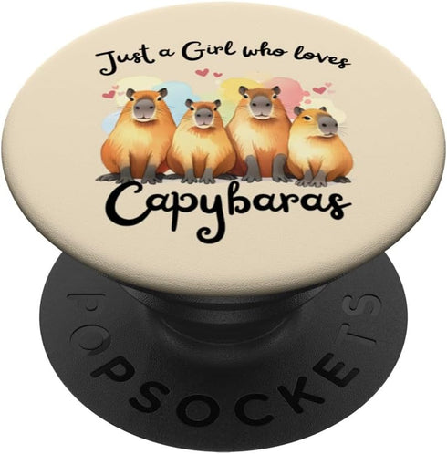 Cute Just a Girl Who Loves Capybaras Standard PopSockets PopGrip