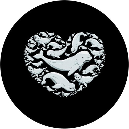 PopSockets Swappable PopGrip Beluga Whales Heart Symbol for Kids Boy Girl Men Women Gifts