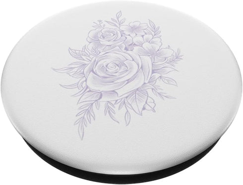 Light Pastel Purple White Floral Flower PopSockets Standard PopGrip