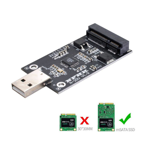 chenyang mSATA SSD to USB Adapter, Mini SATA mSATA SSD to USB 2.0 Hard Disk Drive Enclosure for 50mm mSATA SSD