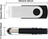 Bliksem 3 Pack 64GB 2.0 360 Black(3-Pack 64GB) USB Flash Drive with Type C Adapter and Storage Box USB High Speed Metal