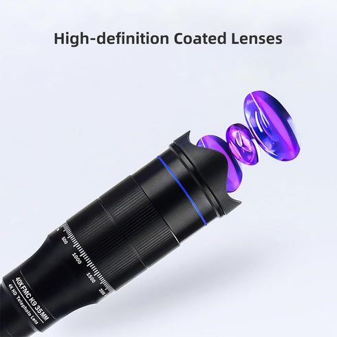 Andoer 40X Mobile Phone Telephoto Lens Kit with Clip, Mini Tripod, Remote Shutter for Hiking, Camping, Wildlife