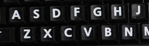 Spanish Traditional Large Letters Upper CASE Black Background Keyboard Sticker for Computers
