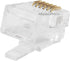 Monoprice 6P6C RJ12 Modular Plugs, 50 Pack, Clear, For Flat Solid/Stranded Cable