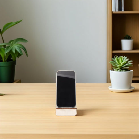 Ipetboom 10pcs Wooden Phone Stand: Desk Phone Holder - Portable Mobile Stand for Office and Home - Wood Tablet Holder