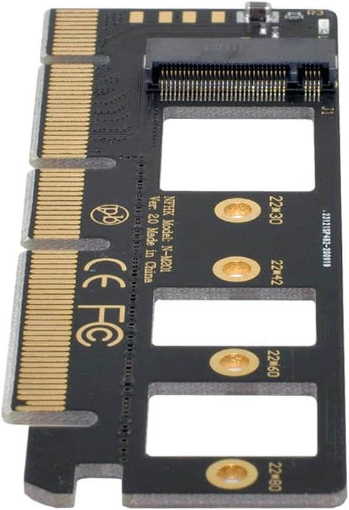 Cablecc NGFF M-Key NVME M.2 SSD to PCI-E Express 3.0 16x X4 Adapter Without Bracket, Black