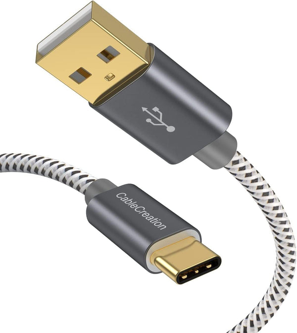 CableCreation USB C Cable Short 0.8FT 3-Pack, Durable USB C to USB A Fast Charging Cable for Power Bank, iPad Pro,
